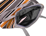 16 Inches Striped Canvas Tote Beach Handbag