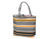 16 Inches Striped Canvas Tote Beach Handbag