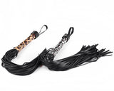 Leather Flogger with Leopard Pattern Handle