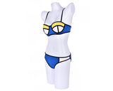 Spaghetti Strap Series Color Block Bikini Set - Blue