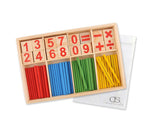 76 Pcs Wooden Counting Sticks and Tiles Preschool Educational Toy Set