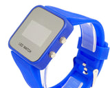 Unisex Silicone Band Mirror Dial LED Digital Sport Wrist Watch