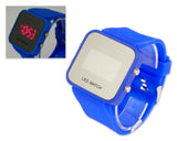 Unisex Silicone Band Mirror Dial LED Digital Sport Wrist Watch