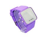 Unisex Silicone Band Mirror Dial LED Digital Sport Wrist Watch