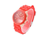 10 Pcs Geneva Colorful Silicone Quartz Analog Unisex Sport Wrist Watch