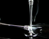 Set of 2 Simple Silver Wedding Crystal Champagne Flutes