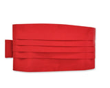 Men Handcrafted Wedding Tuxedo Satin Cummerbund - Red